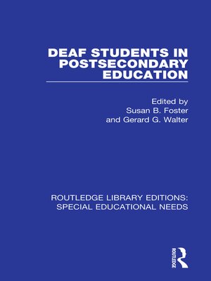 cover image of Deaf Students in Postsecondary Education